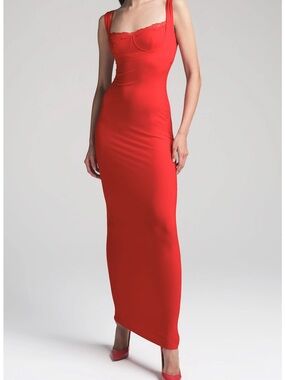 SKIMS Soft Lounge Lace Tank Maxi Dress у кольорі Cherry,brand new